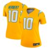 justin herbert los angeles chargers nike womens alternate charger power legend player performance top gold clowdercats lnr0s.jpg
