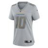 justin herbert los angeles chargers nike womens atmosphere fashion game jersey gray clowdercats fqnka.jpg