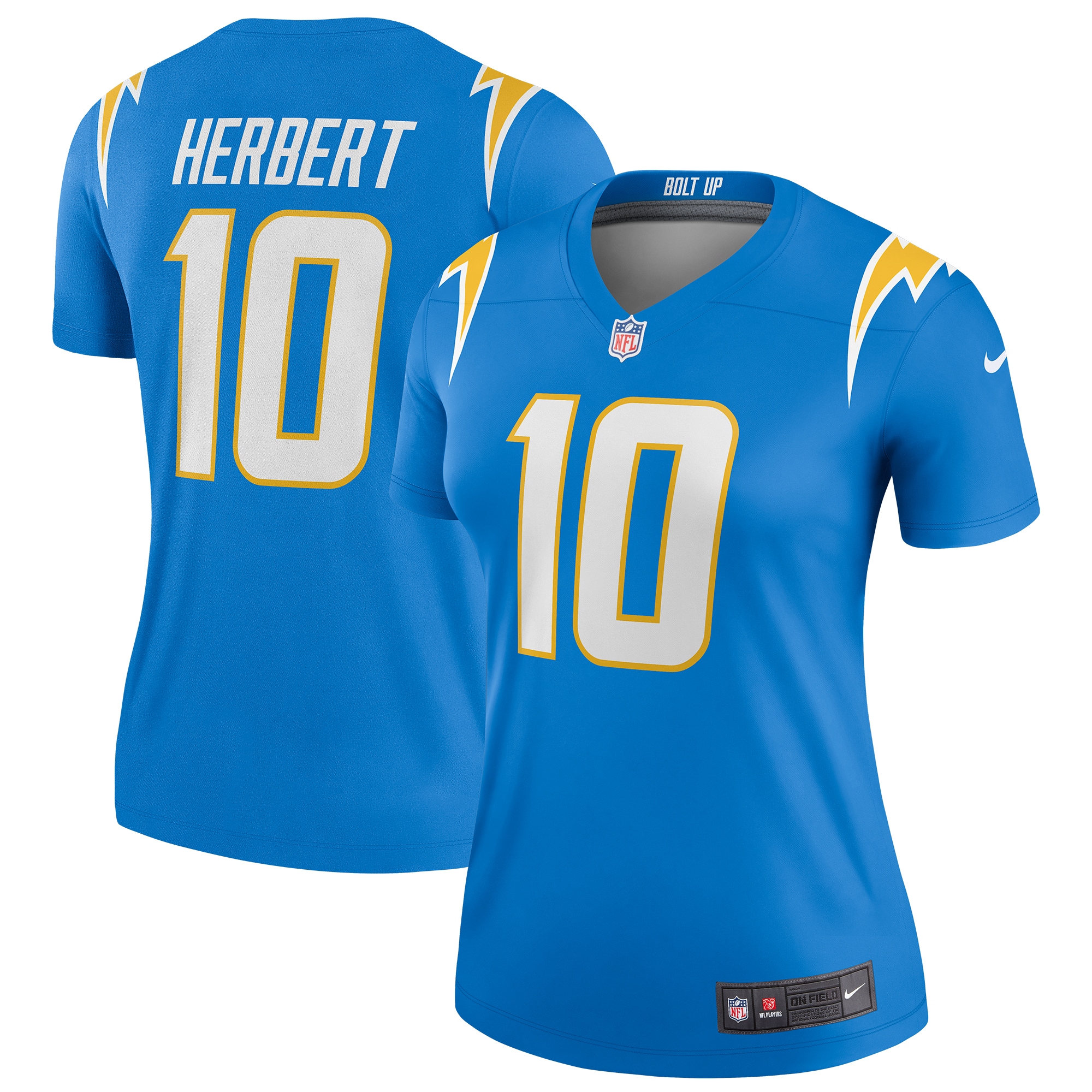 justin herbert los angeles chargers nike womens legend player performance top powder blue clowdercats xa1tc.jpg