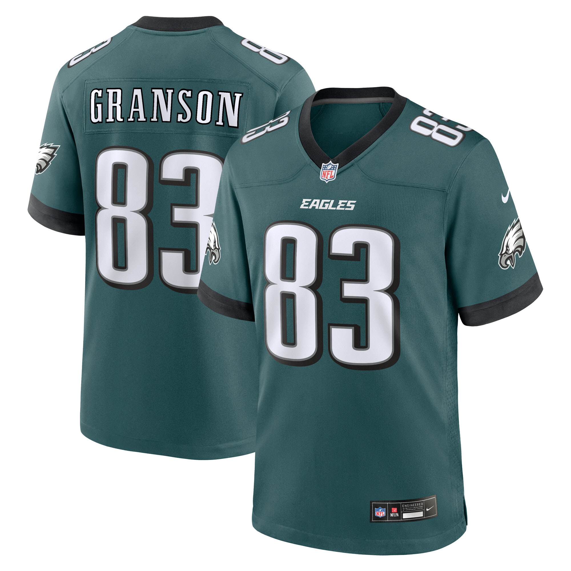 kylen granson philadelphia eagles nike team game jersey midnight green clowdercats bvzyt.jpg