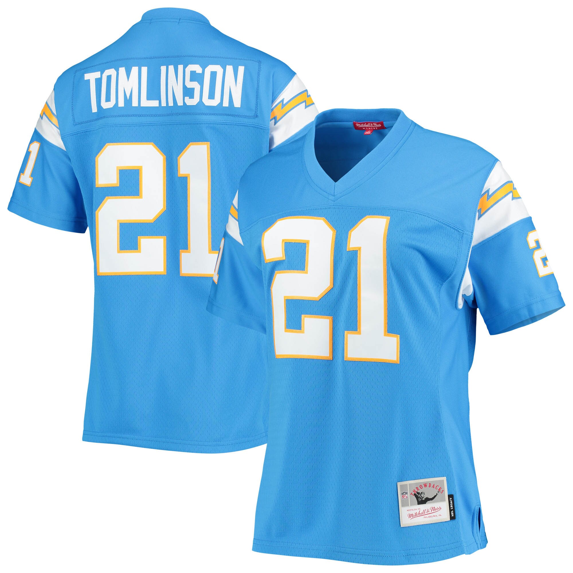 ladainian tomlinson los angeles chargers mitchell ness womens legacy replica player jersey powder blue clowdercats ctauw.jpg