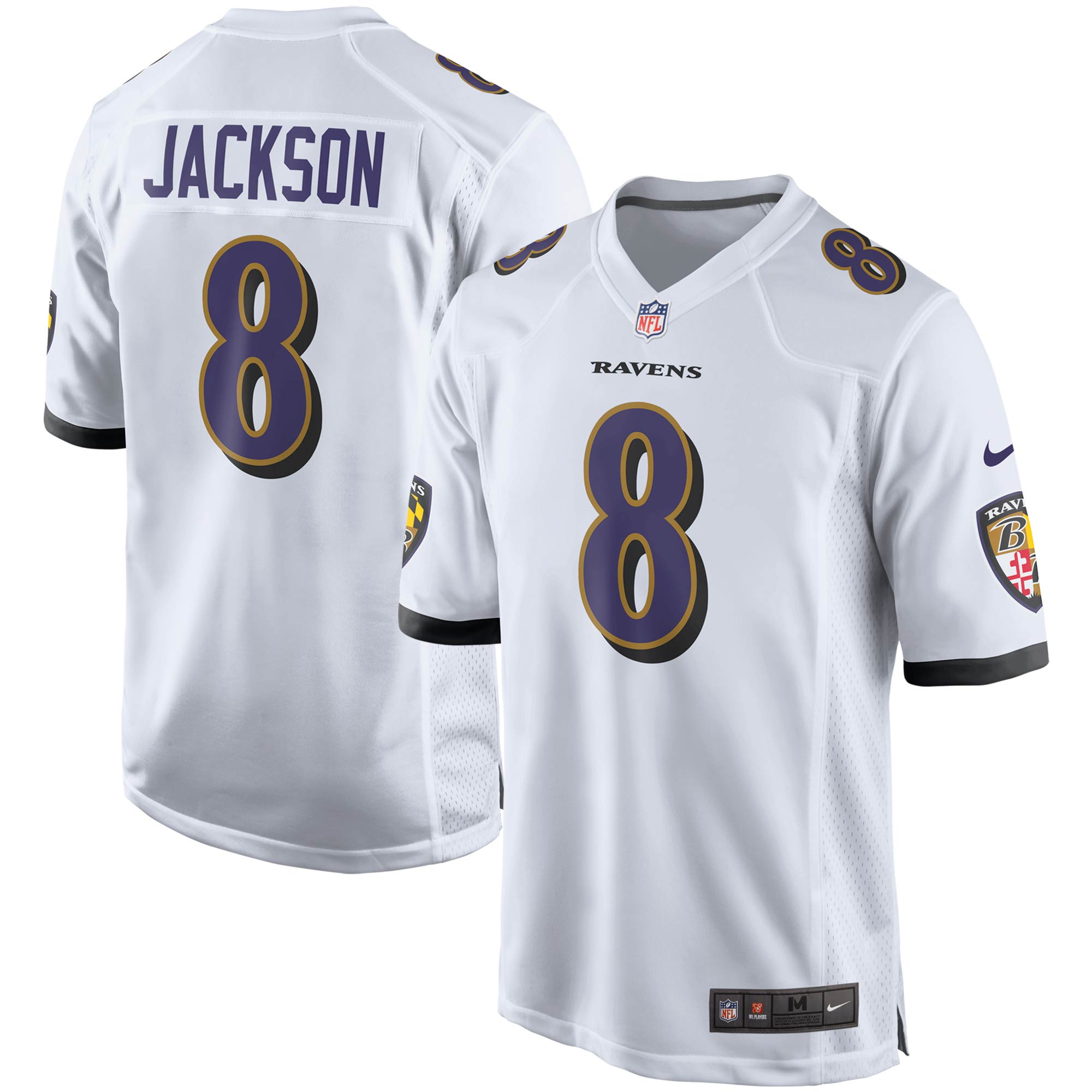 lamar jackson baltimore ravens nike player game jersey white clowdercats gzb93.jpg