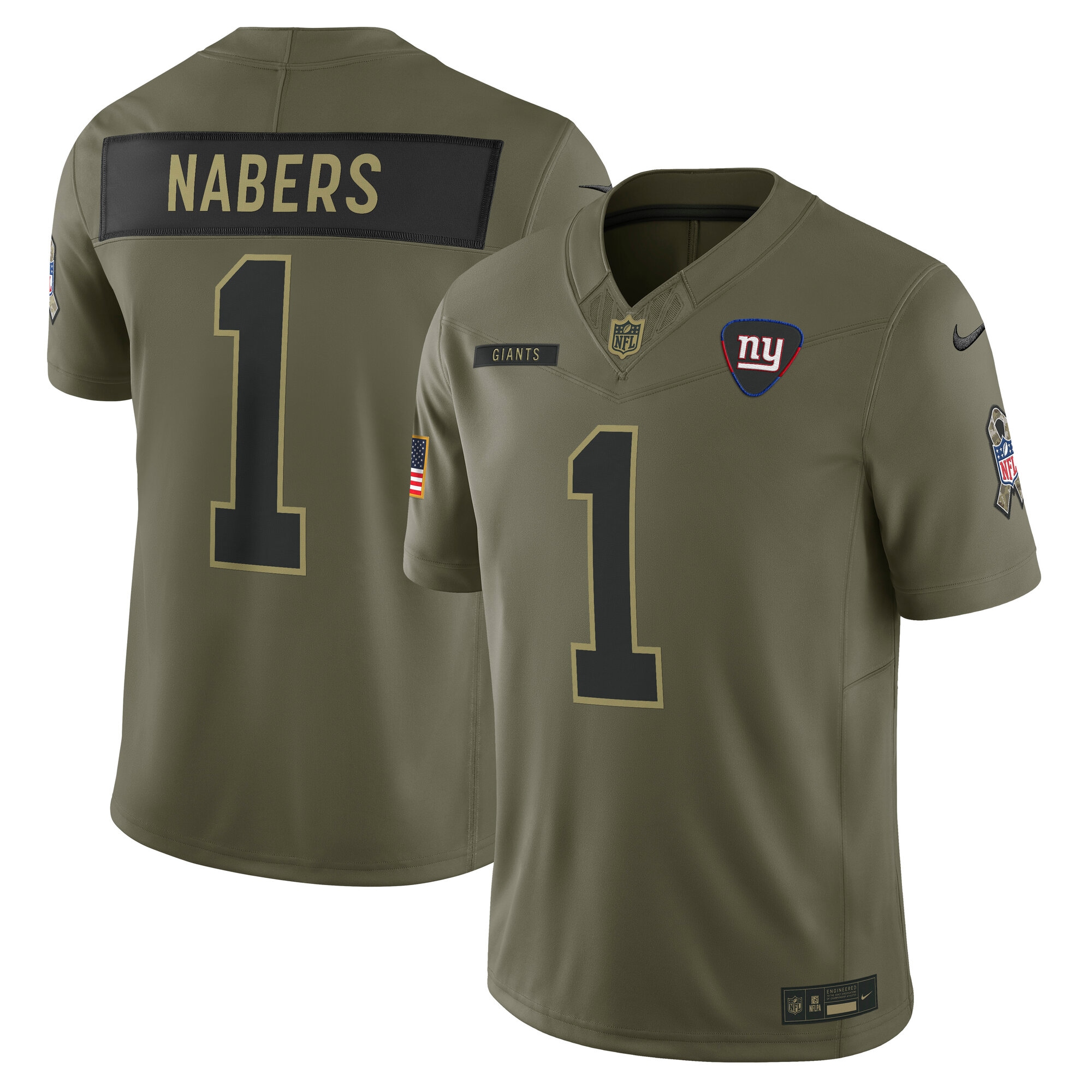 malik nabers new york giants nike 2025 salute to service limited jersey olive clowdercats jn9yt.jpg