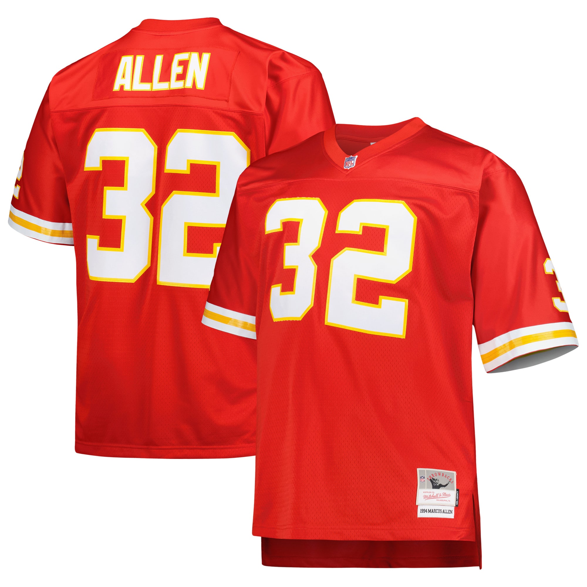 marcus allen kansas city chiefs mitchell ness big tall 1994 retired player replica jersey red clowdercats iq2nz.jpg