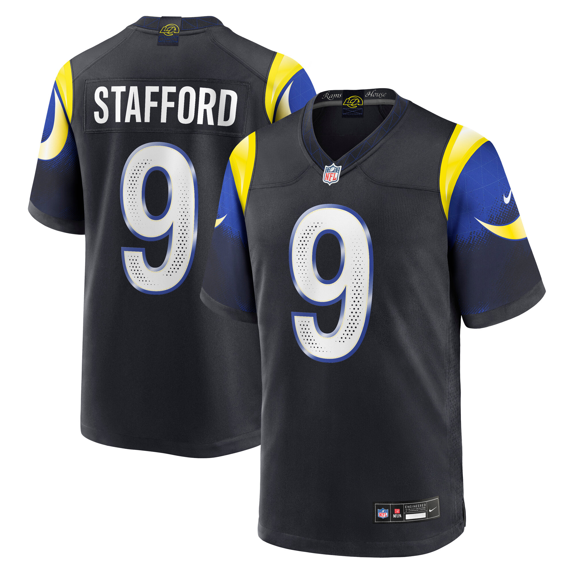 matthew stafford los angeles rams nike 2025 rivalries collection game jersey midnight blue clowdercats 0erhh.jpg