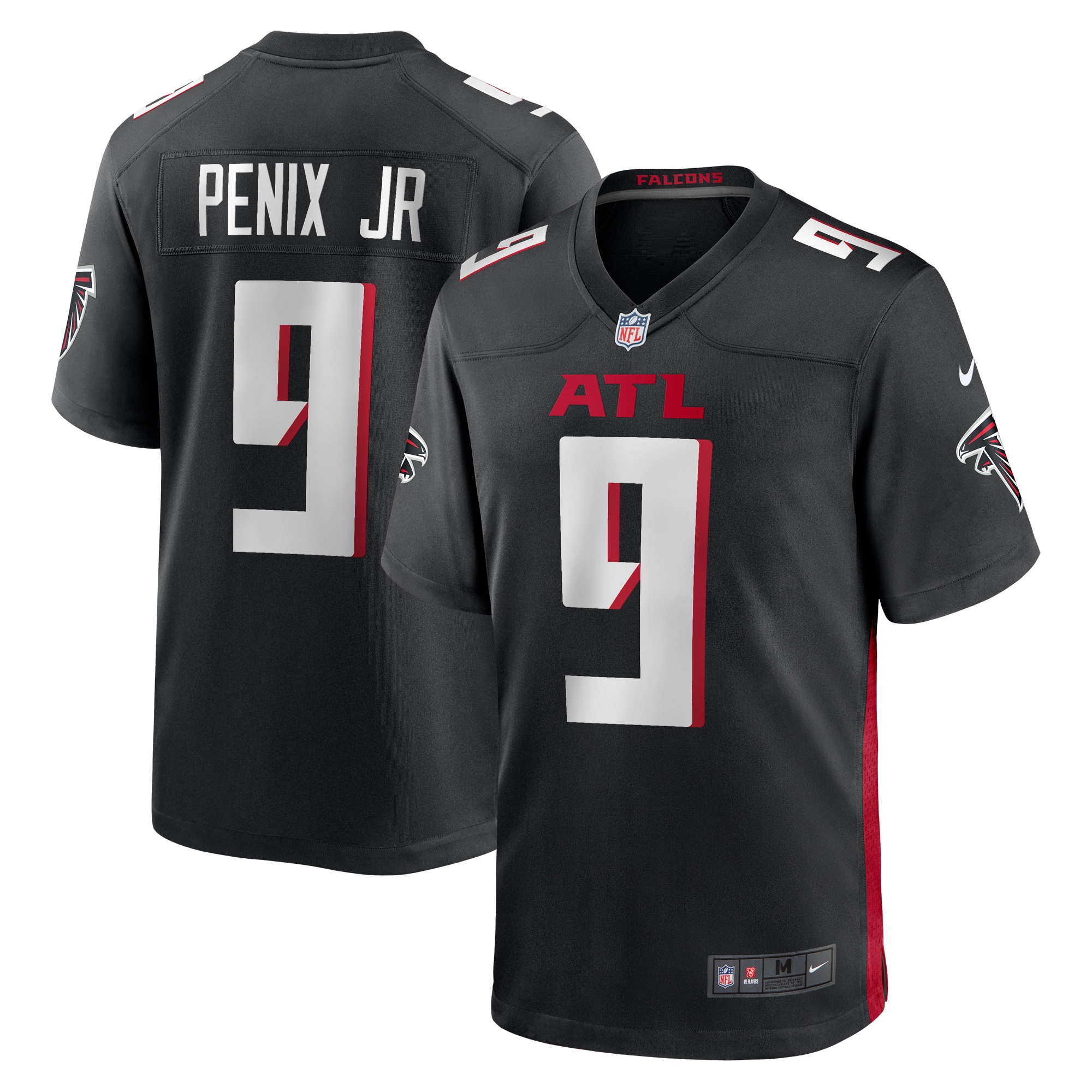 michael penix jr atlanta falcons nike player game jersey black clowdercats tynhh.jpg