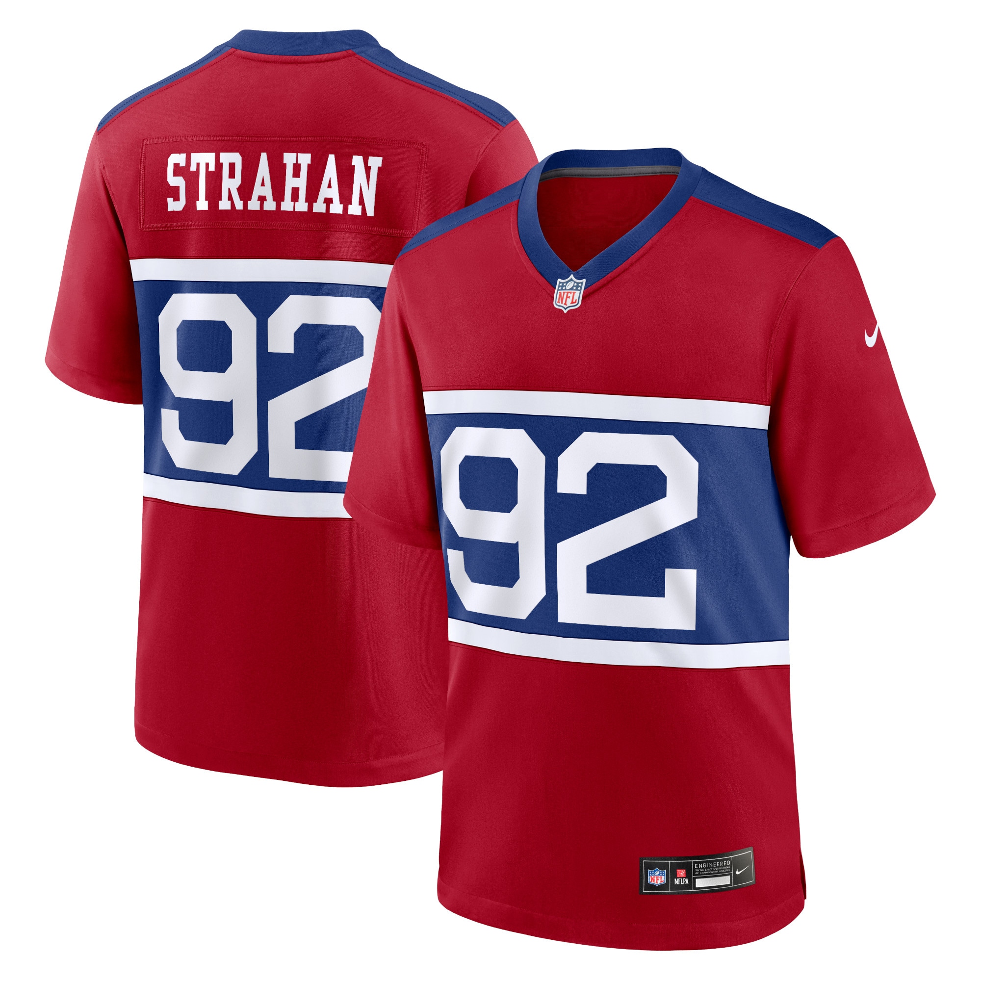 michael strahan new york giants nike alternate retired player game jersey century red clowdercats fflth.jpg