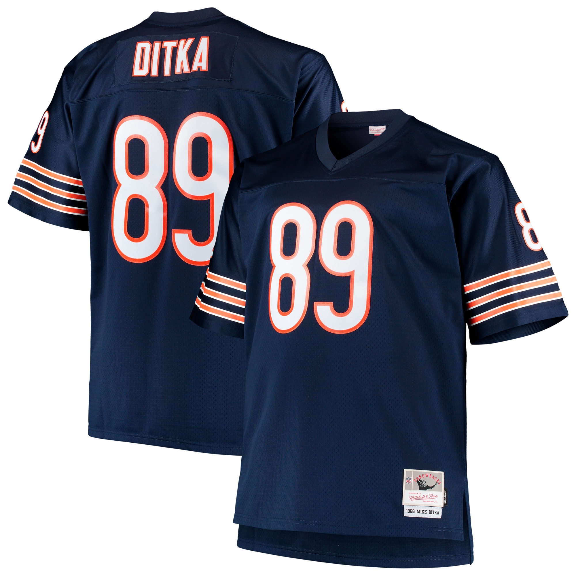 mike ditka chicago bears mitchell ness big tall 1966 retired player replica jersey navy clowdercats cprlb.jpg