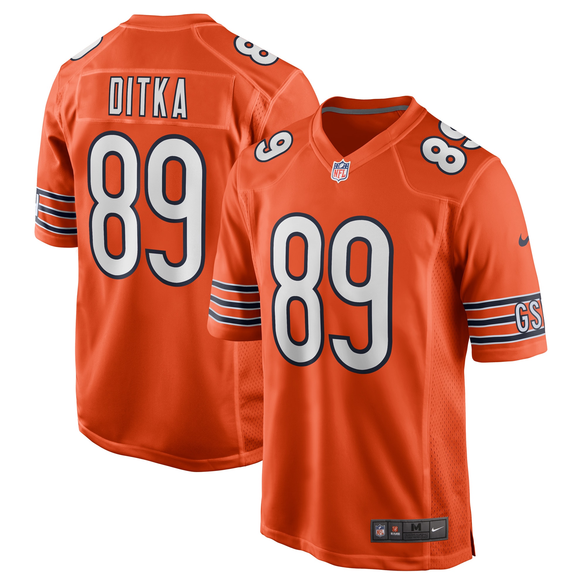 mike ditka chicago bears nike retired player alternate game jersey orange clowdercats nuljp.jpg