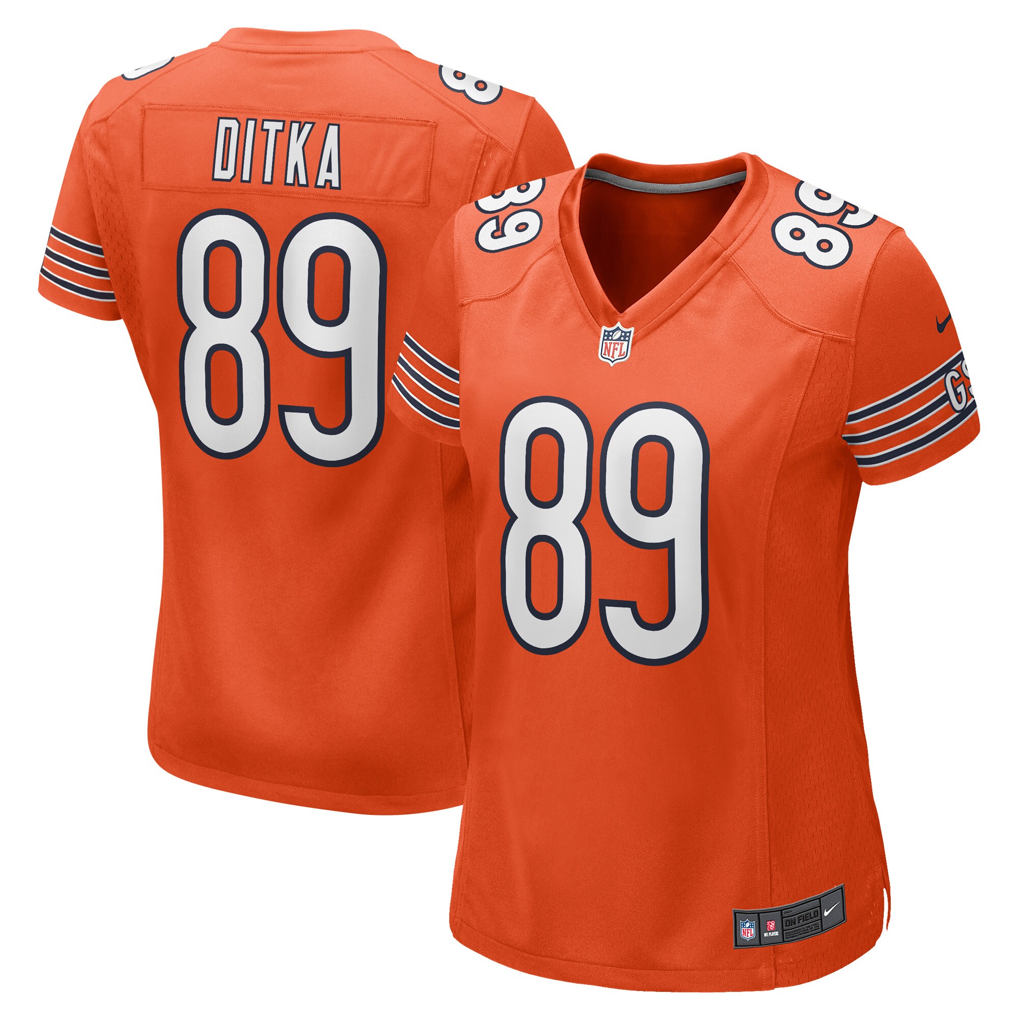 mike ditka chicago bears nike womens retired player jersey orange clowdercats wtwwb.jpg