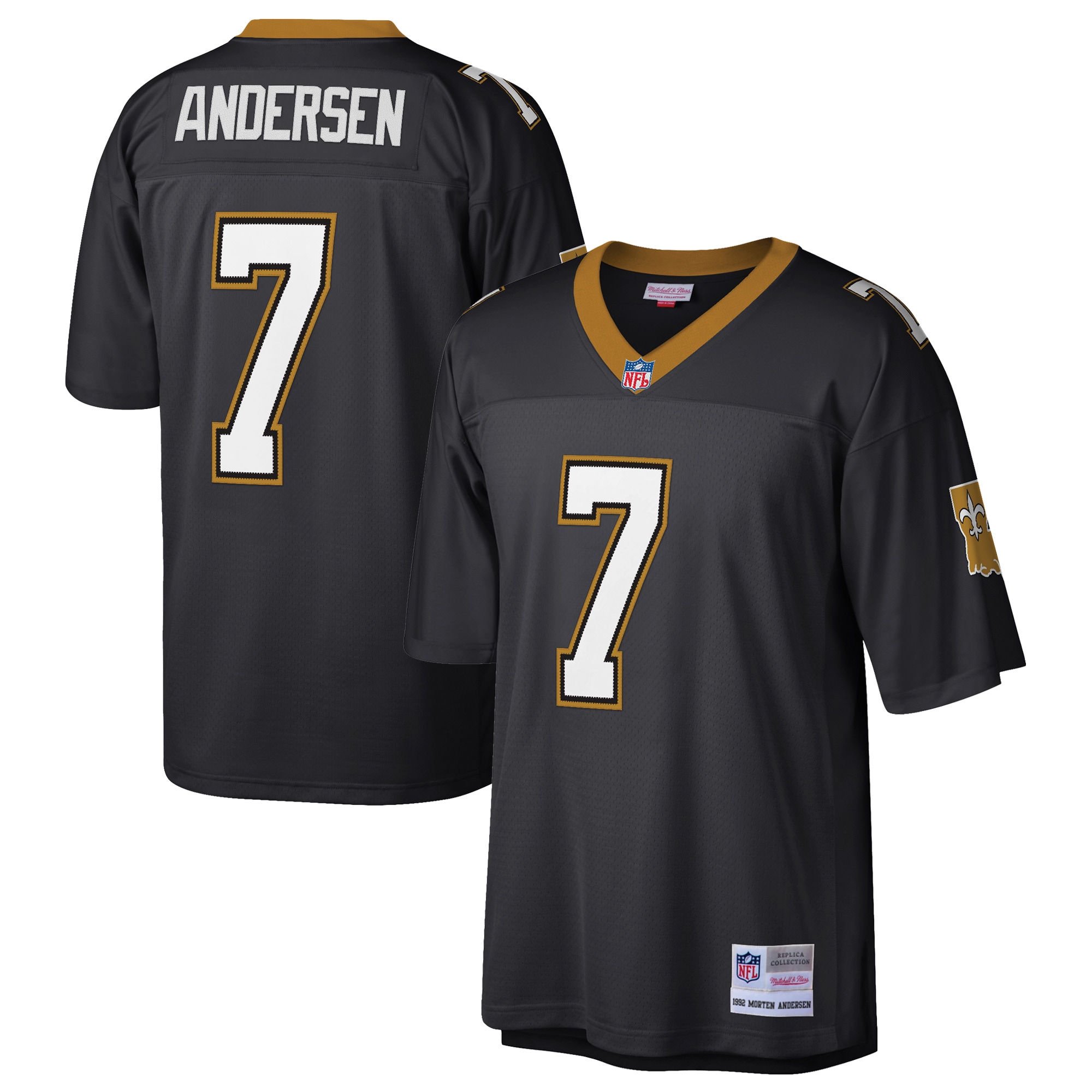 morten andersen new orleans saints mitchell ness retired player legacy replica jersey black clowdercats kmzmu.jpg
