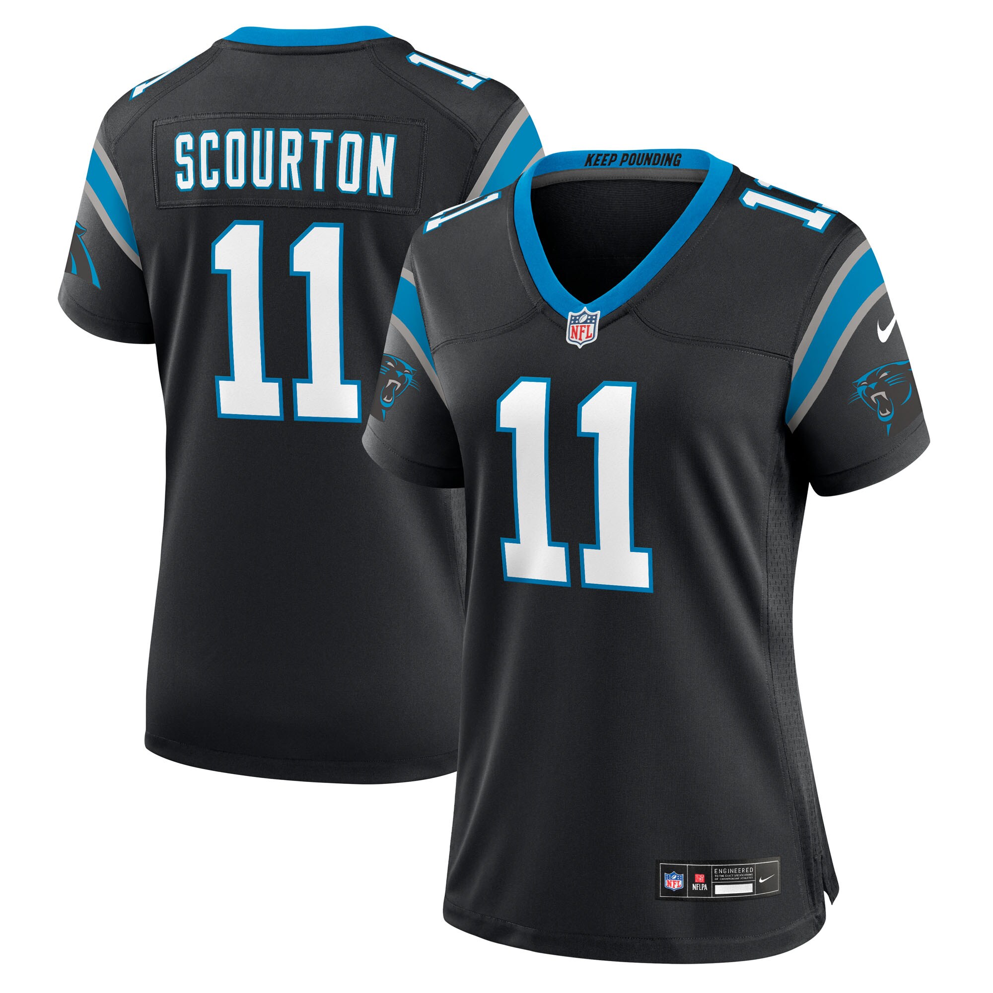 nic scourton carolina panthers nike womens team game jersey black clowdercats s38qt.jpg