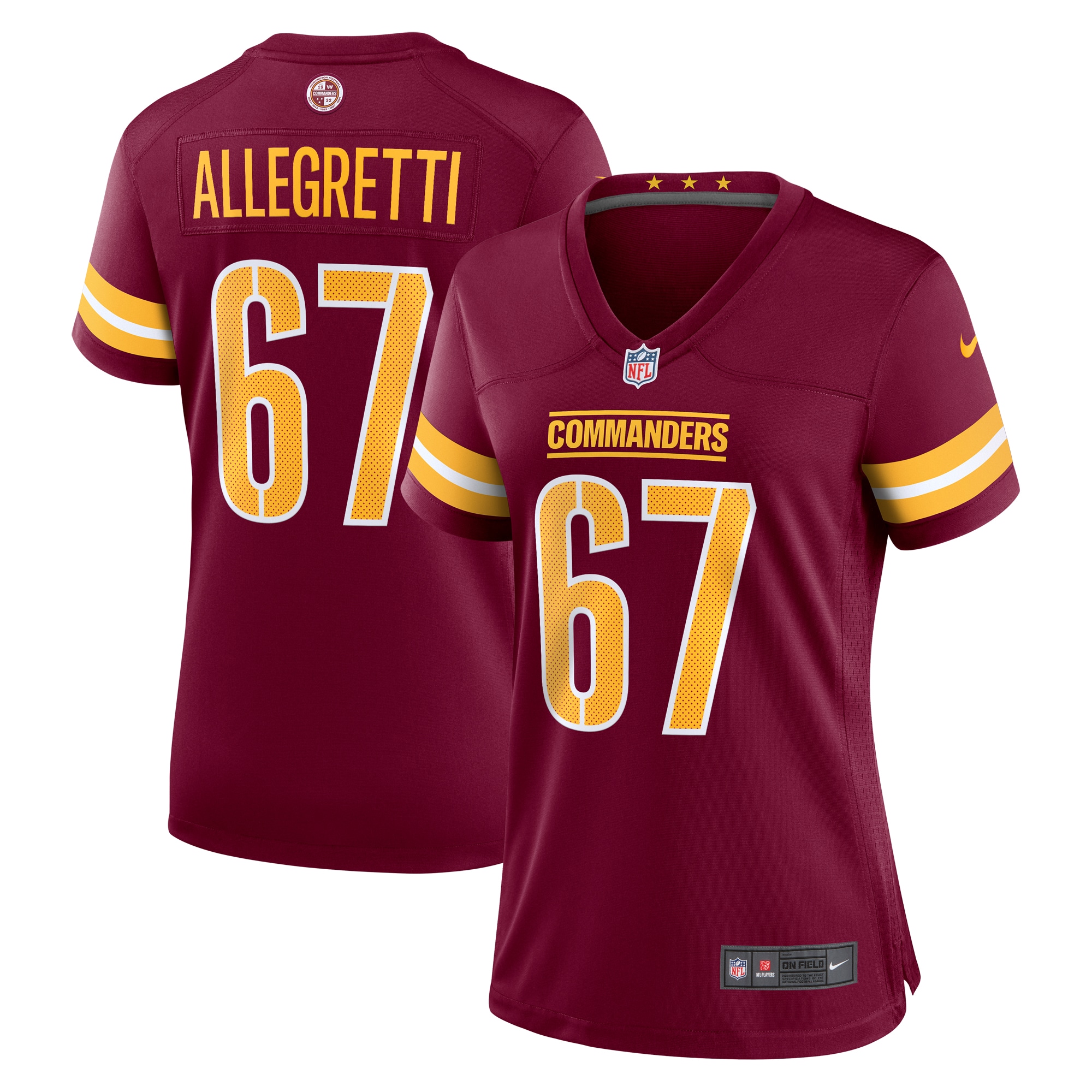 nick allegretti washington commanders nike womens game jersey burgundy clowdercats nvvtk.jpg