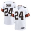 nick chubb cleveland browns nike game jersey white clowdercats kkptj.jpg