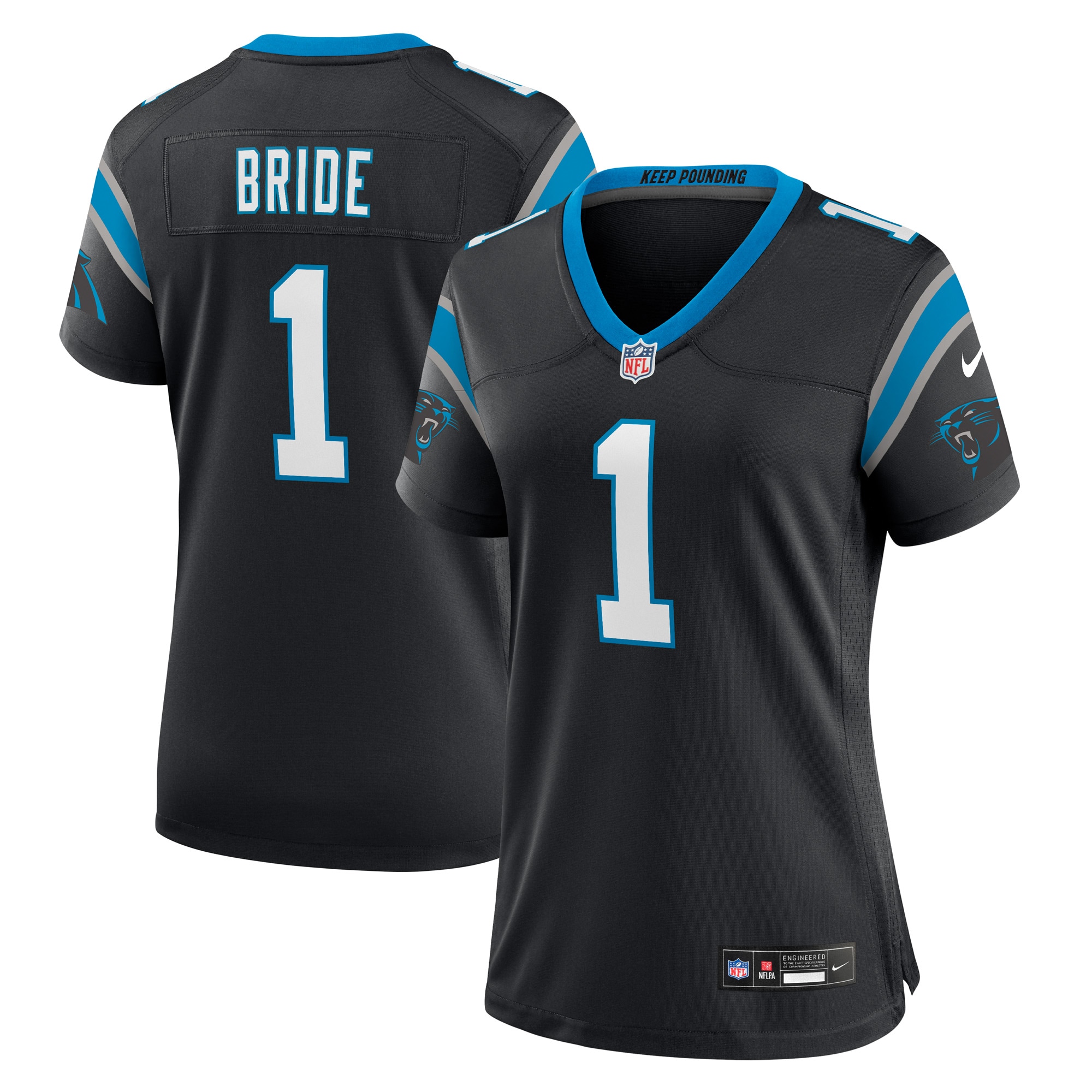 number 1 bride carolina panthers nike womens game jersey black clowdercats inpzl.jpg