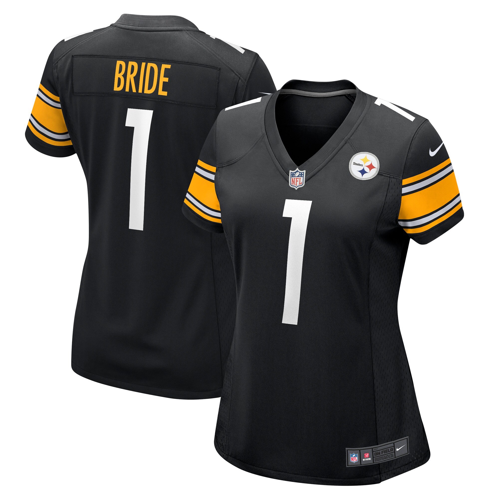 number 1 bride pittsburgh steelers nike womens game jersey black clowdercats dsl34.jpg