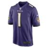 number 1 groom baltimore ravens nike game jersey purple clowdercats ritx8.jpg