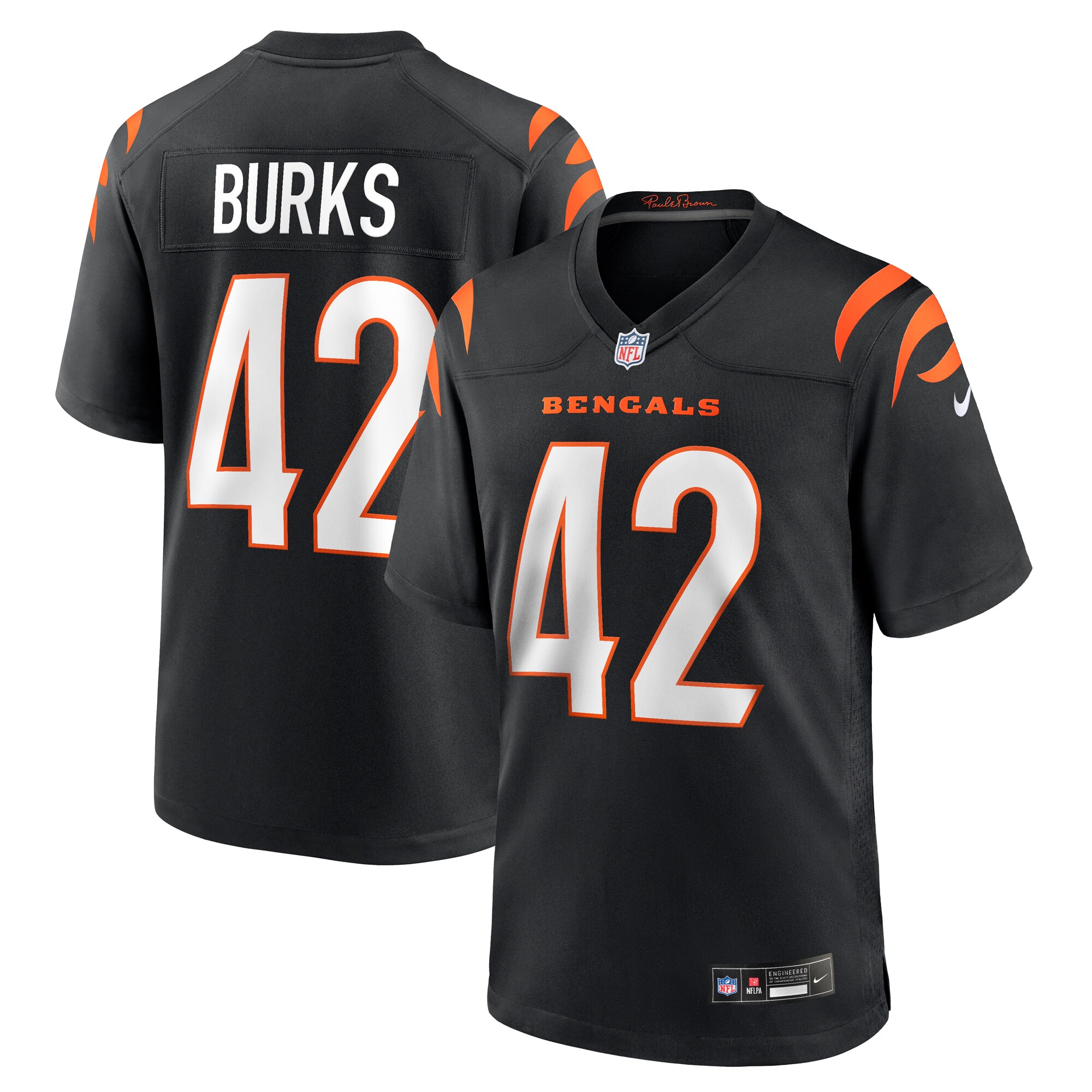 oren burks cincinnati bengals nike team game jersey black clowdercats trw5e.jpg
