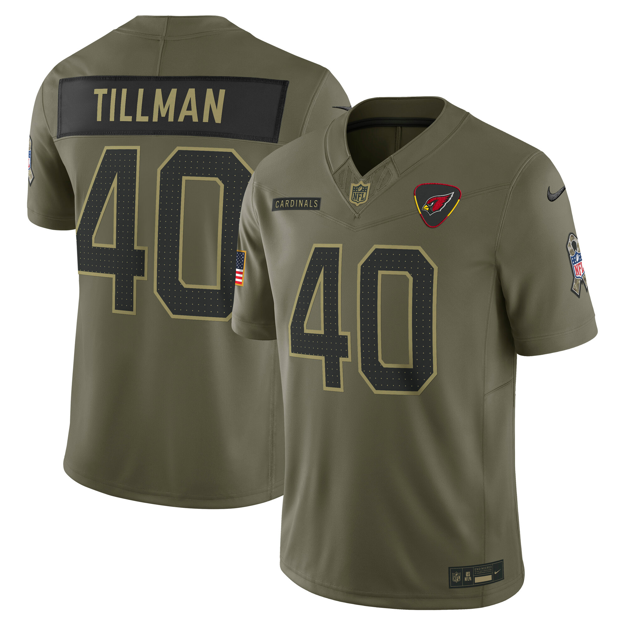 pat tillman arizona cardinals nike 2025 salute to service retired limited jersey olive clowdercats 7xyiy.jpg