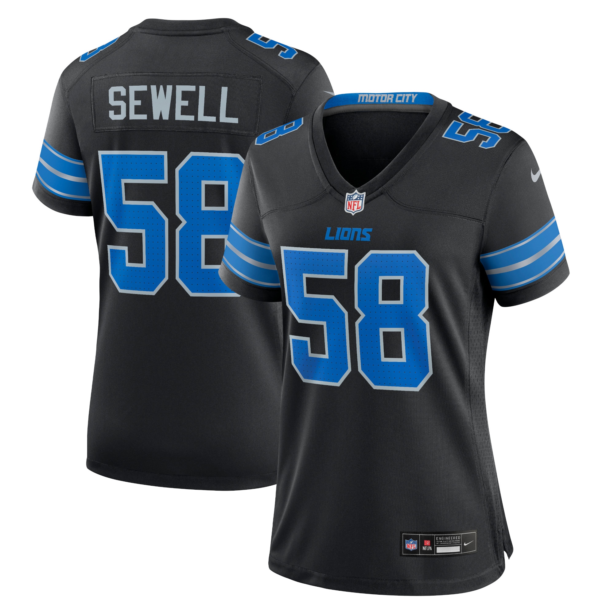 penei sewell detroit lions nike womens 2nd alternate game jersey black clowdercats mgebs.jpg