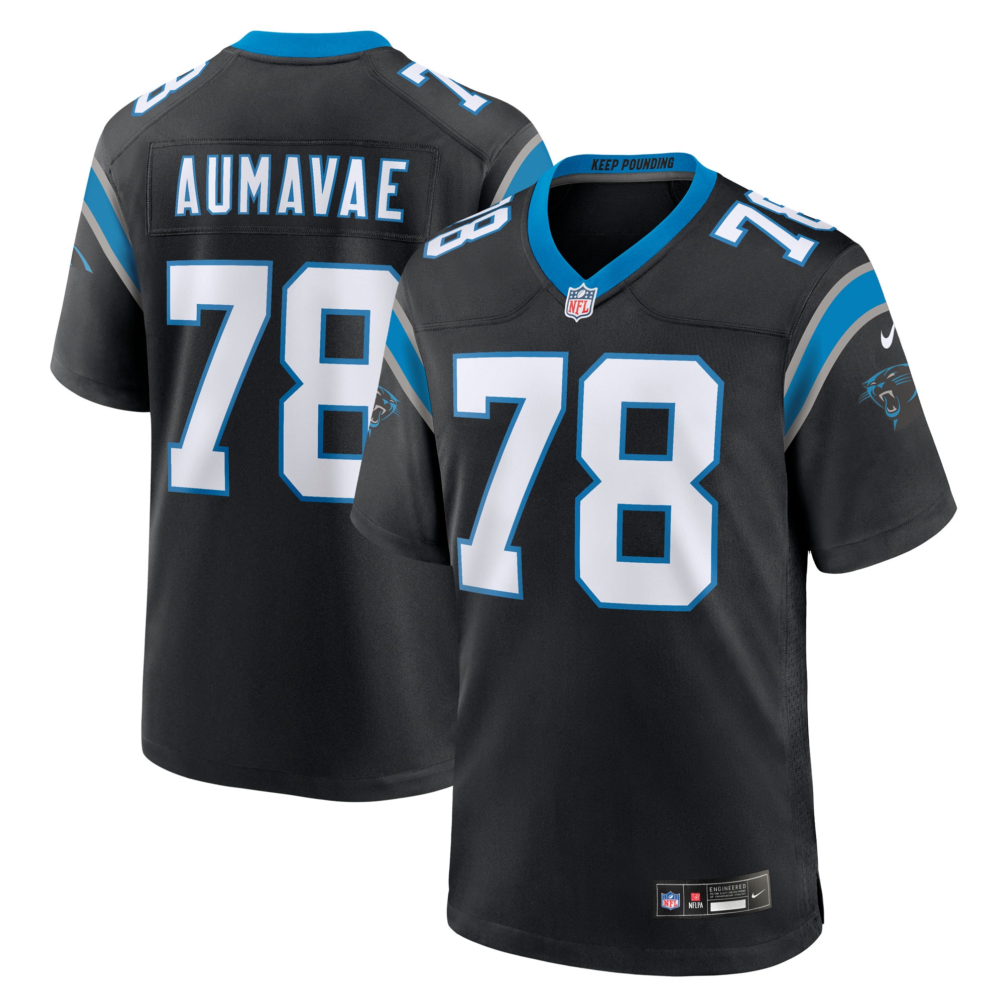 popo aumavae carolina panthers nike team game jersey black clowdercats axyn7.jpg