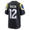 puka nacua los angeles rams nike 2025 rivalries collection game jersey midnight blue clowdercats wy5se.jpg