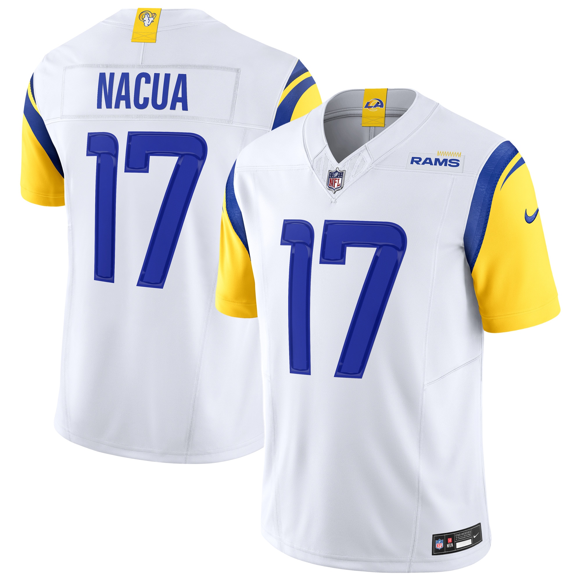 puka nacua los angeles rams nike vapor fuse limited jersey white clowdercats rnbet.jpg