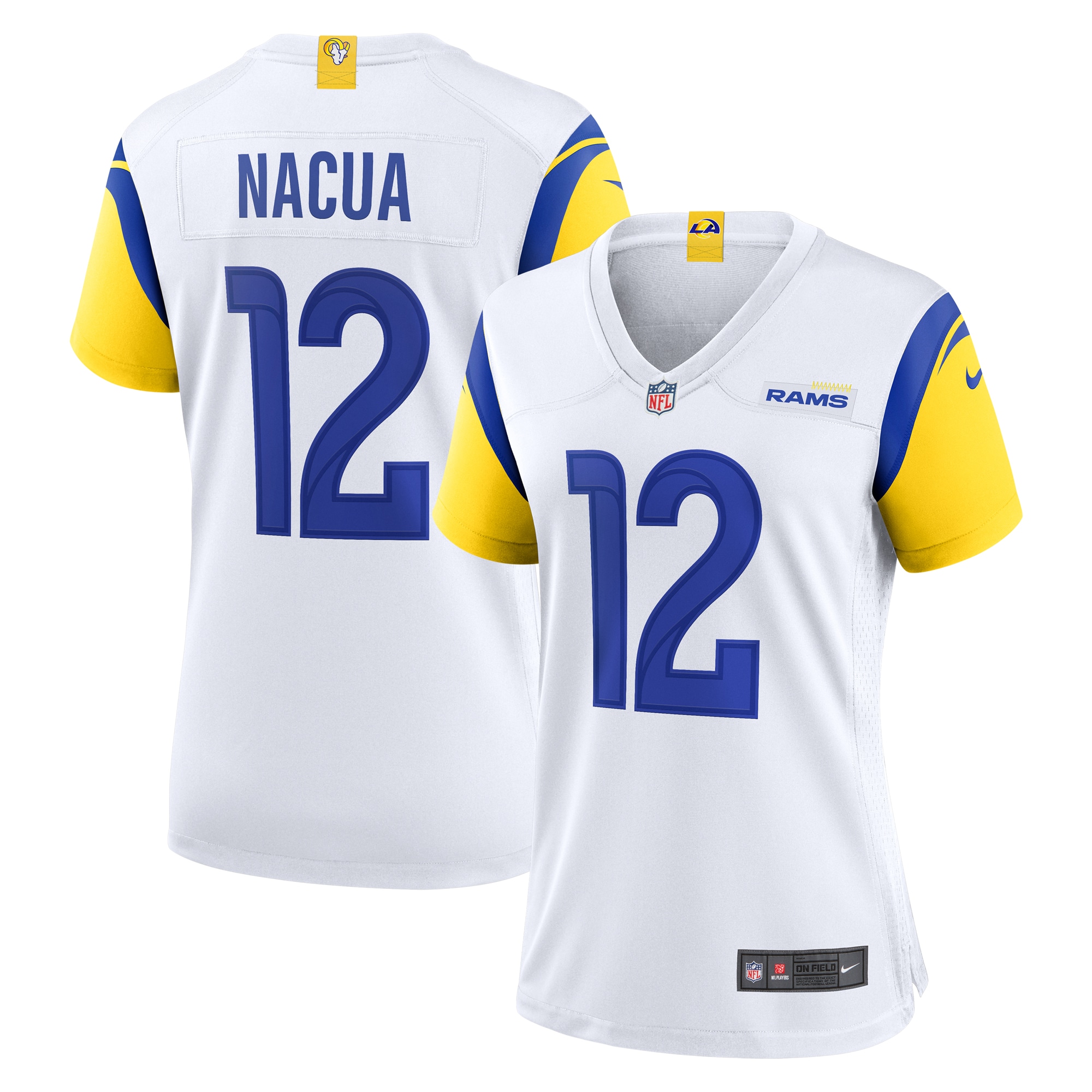 puka nacua los angeles rams nike womens game player jersey white clowdercats vr3wr.jpg
