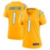 quentin johnston los angeles chargers nike womens alternate charger power game jersey gold clowdercats wr5v3.jpg