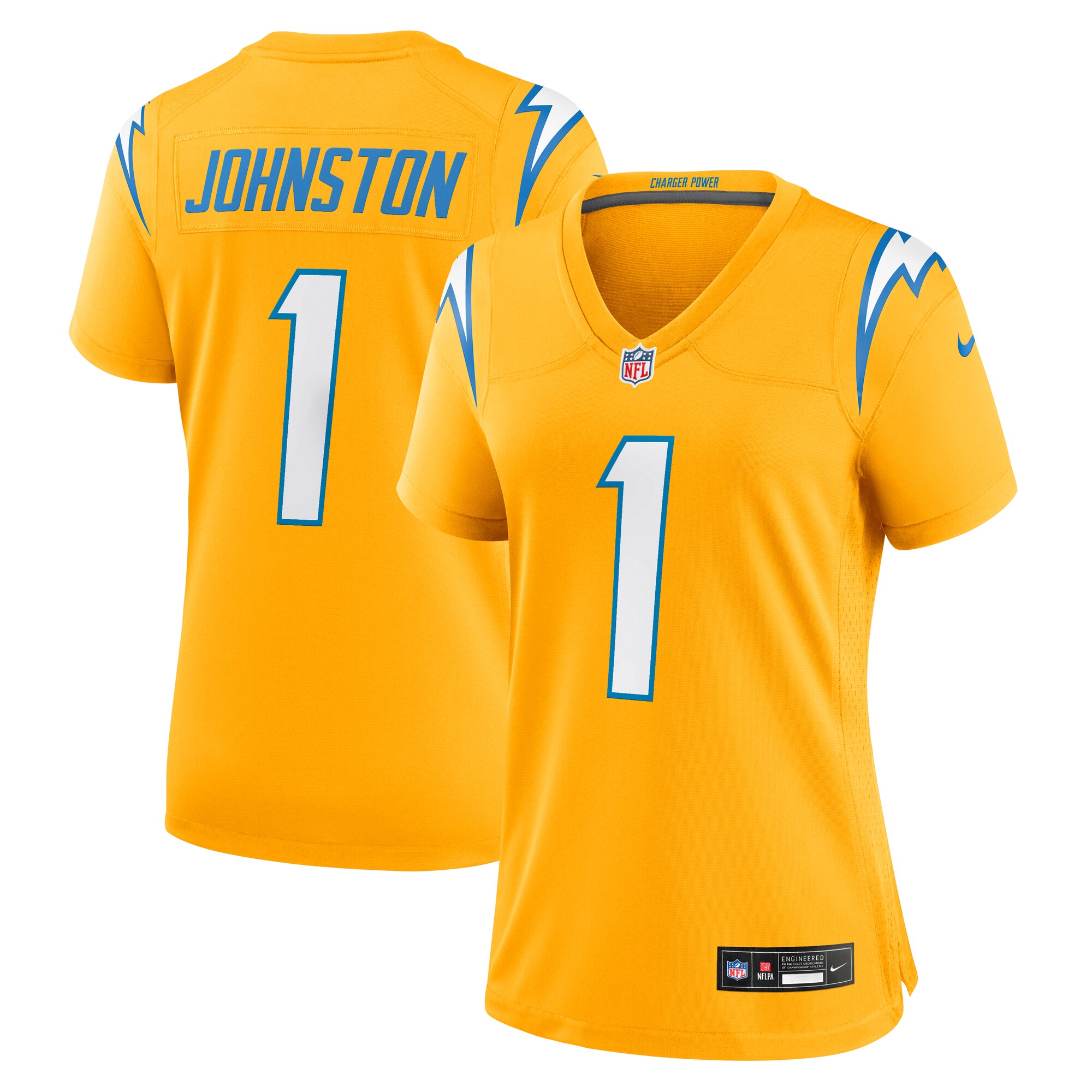 quentin johnston los angeles chargers nike womens alternate charger power game jersey gold clowdercats wr5v3.jpg
