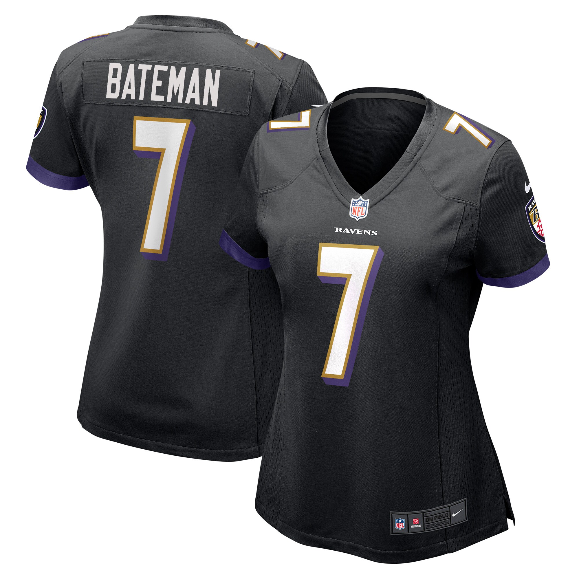 rashod bateman baltimore ravens nike womens game player jersey black clowdercats ywt5r.jpg
