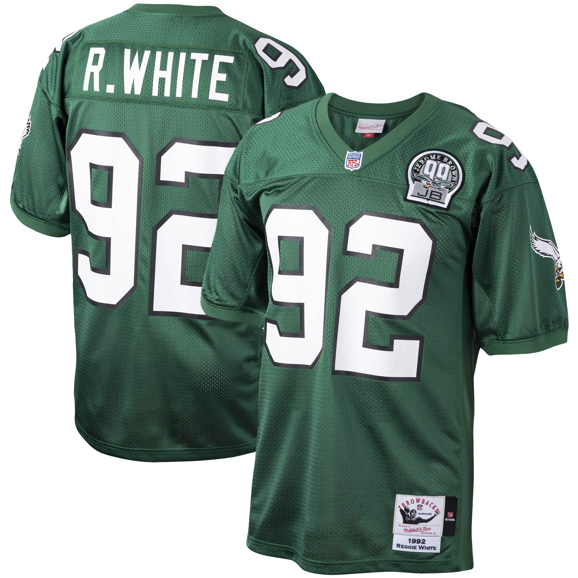 reggie white philadelphia eagles mitchell ness authentic throwback retired player jersey green clowdercats xn4xg.jpg