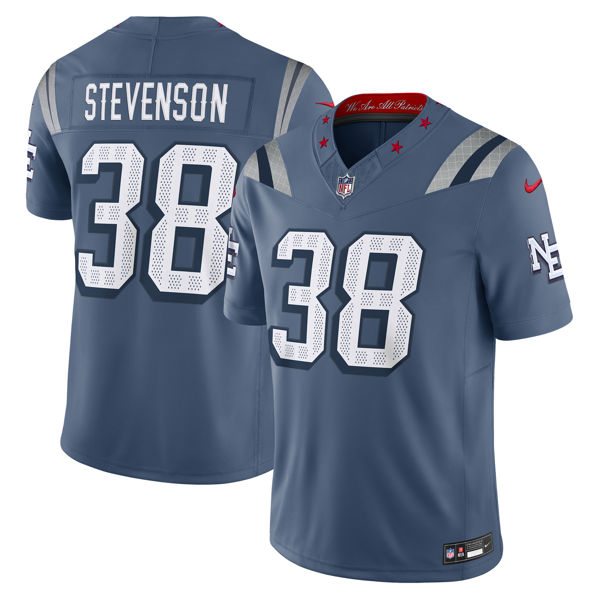 rhamondre stevenson new england patriots nike 2025 rivalries collection limited jersey storm blue clowdercats hwpel.jpg