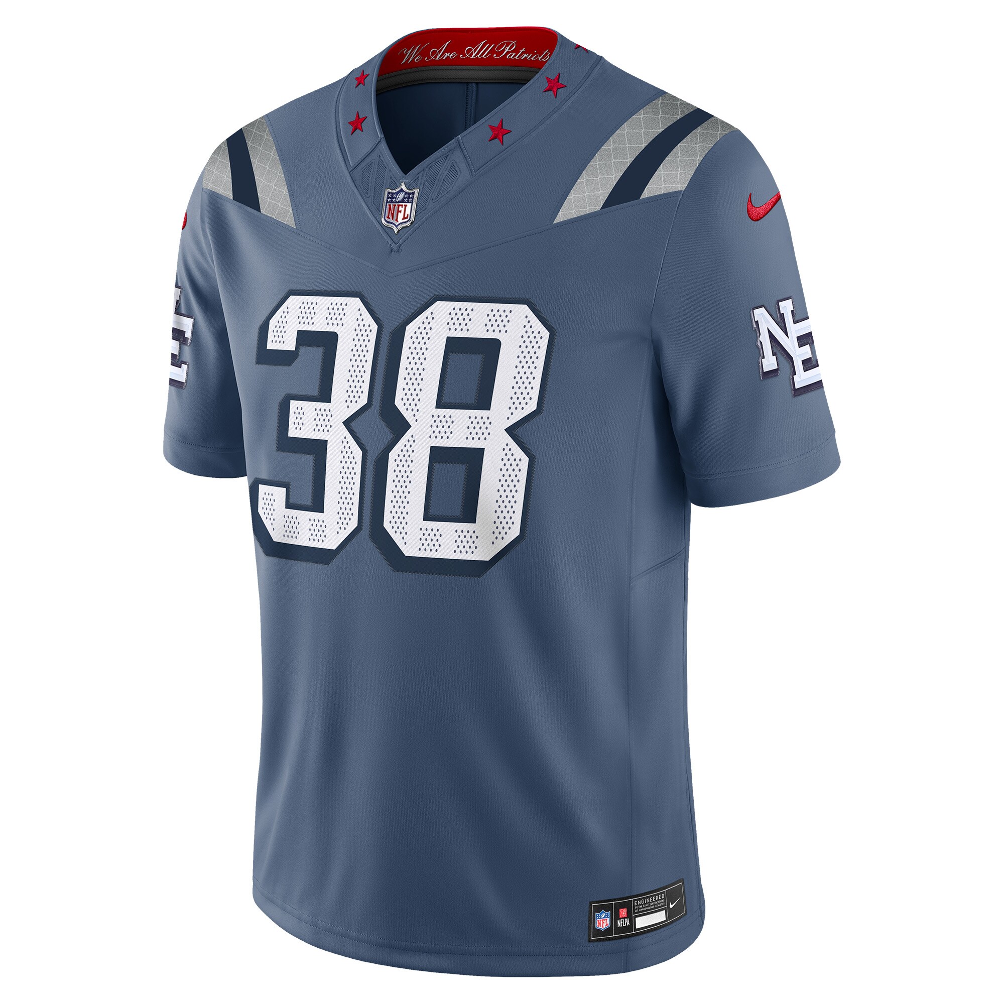 rhamondre stevenson new england patriots nike 2025 rivalries collection limited jersey storm blue clowdercats vlufr.jpg