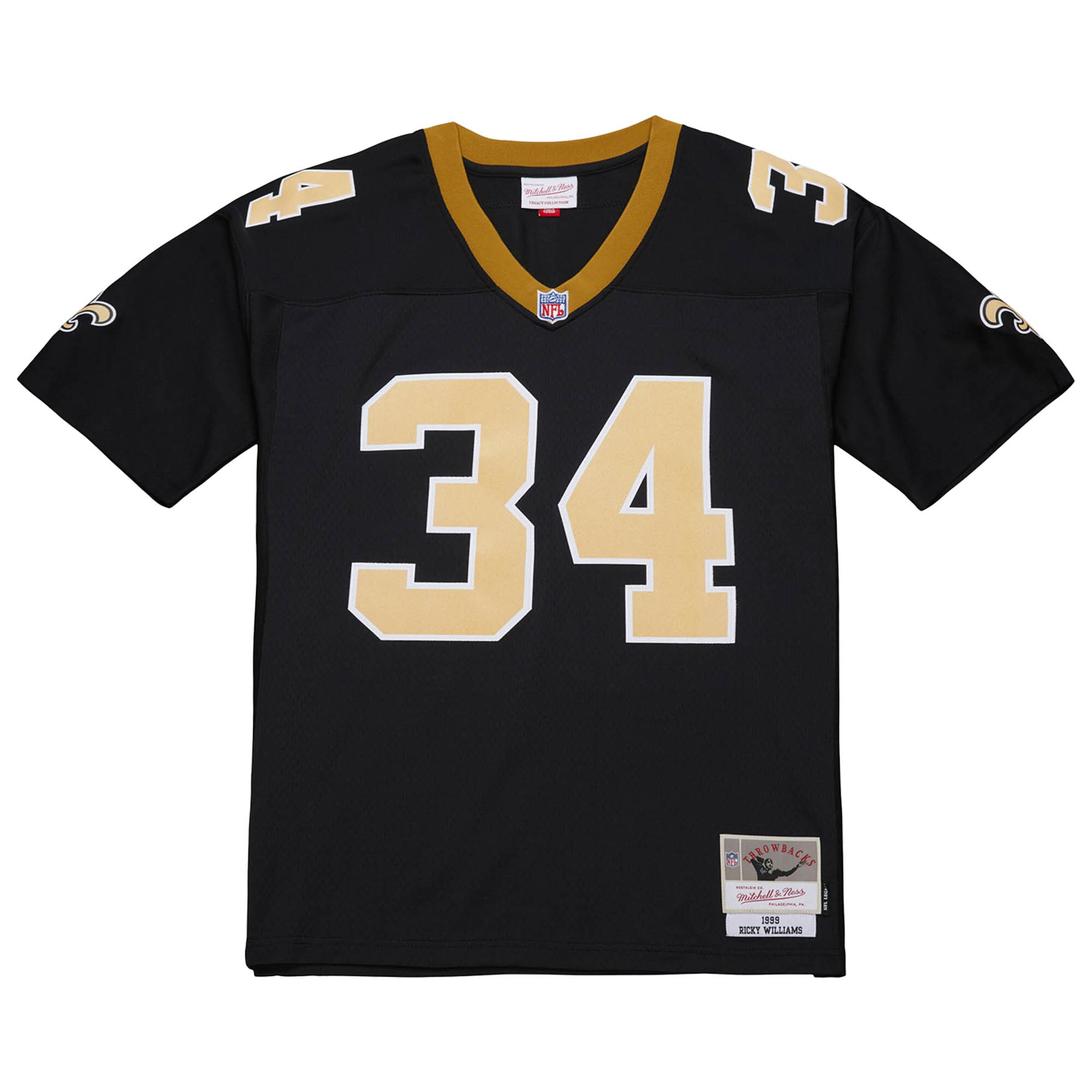 ricky williams new orleans saints mitchell ness 1999 legacy replica jersey black clowdercats xux0t.jpg