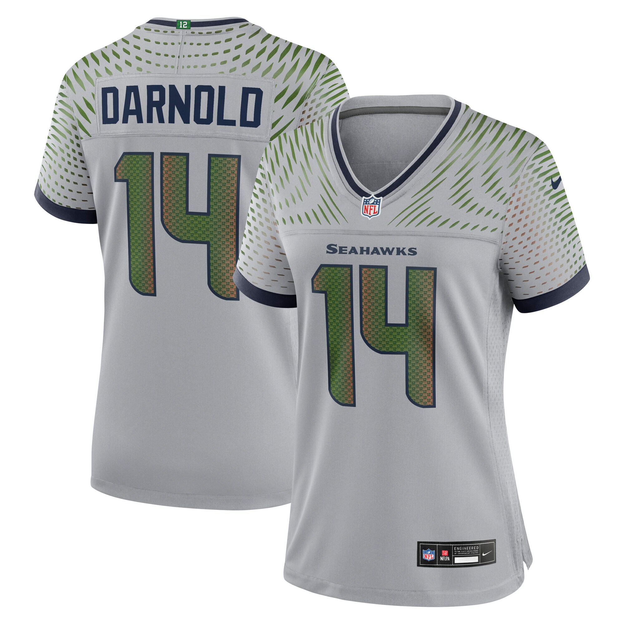 sam darnold seattle seahawks nike womens 2025 rivalries collection game jersey wolf gray clowdercats a0h8i.jpg