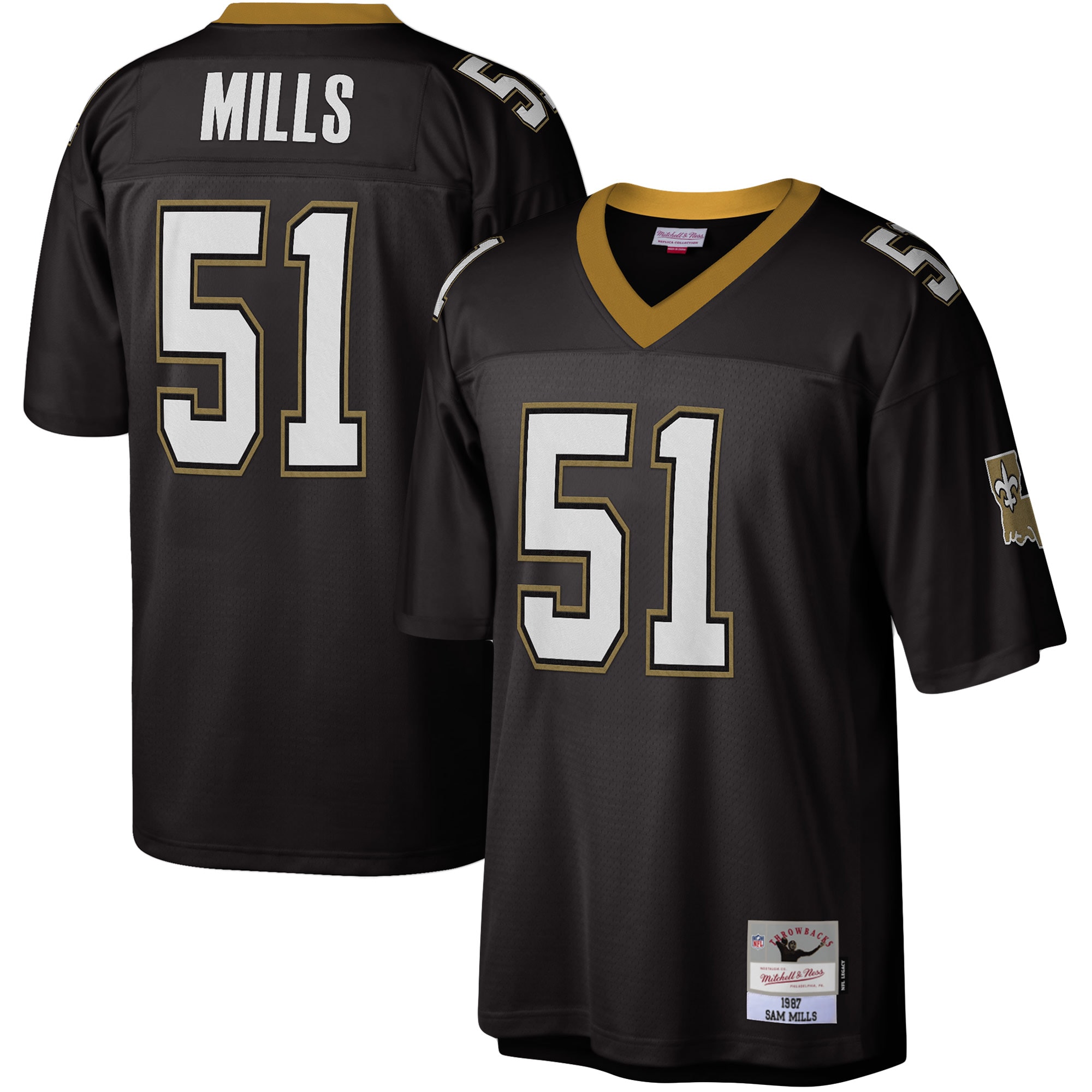 sam mills new orleans saints mitchell ness legacy replica jersey black clowdercats r4wzd.jpg