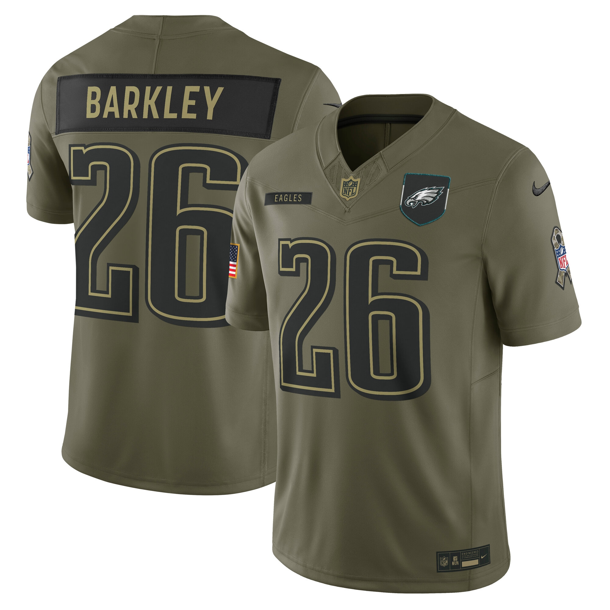 saquon barkley philadelphia eagles nike 2025 salute to service limited jersey olive clowdercats xyaob.jpg