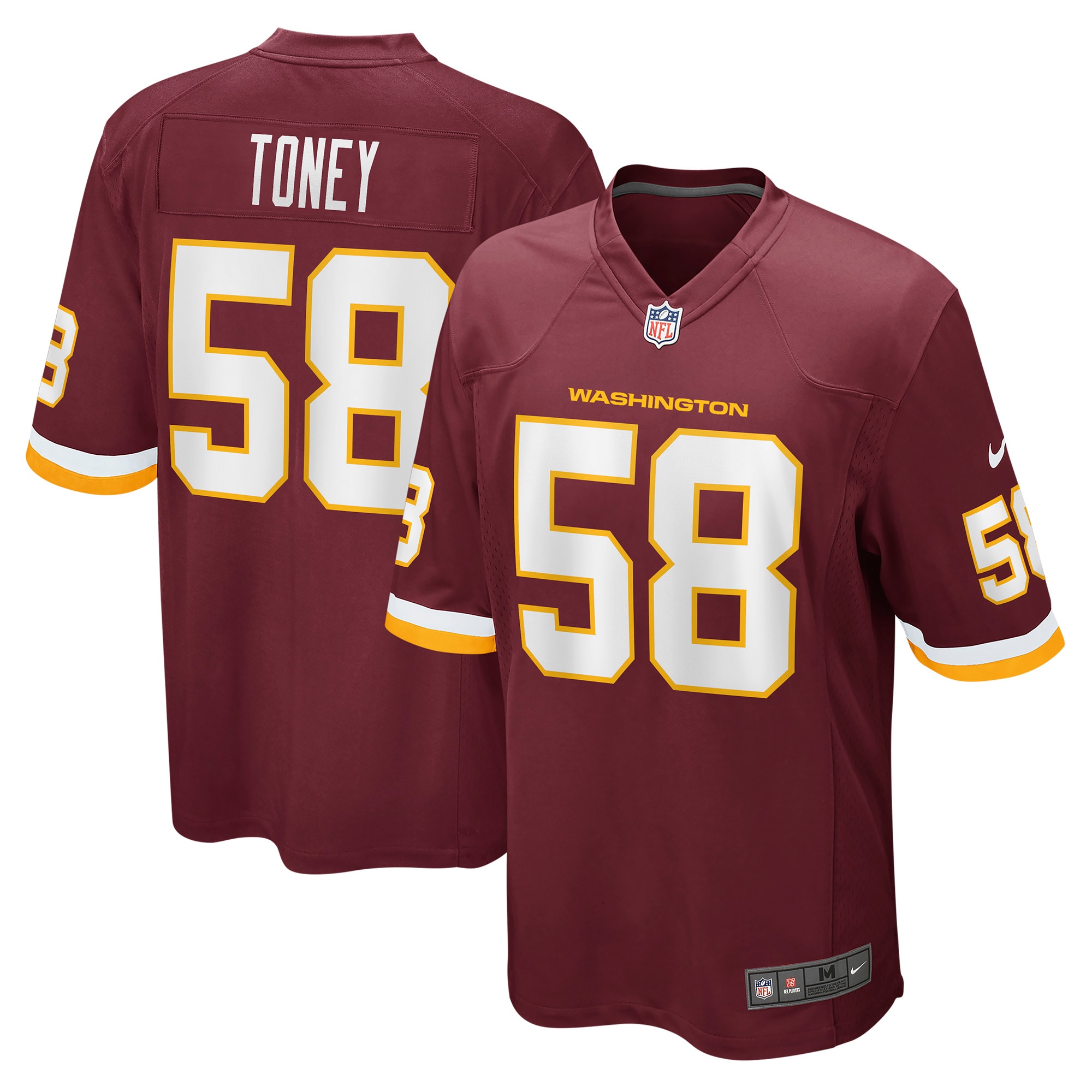 shaka toney washington football team nike game jersey burgundy clowdercats 405zd.jpg