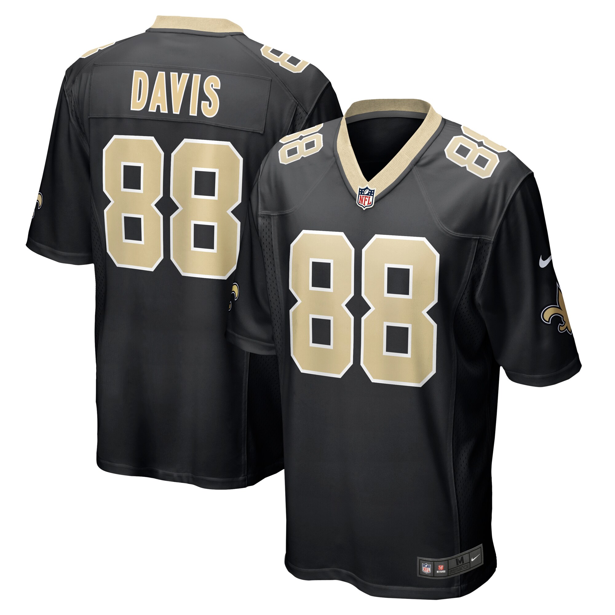 shaquan davis new orleans saints nike game jersey black clowdercats tj2nt.jpg