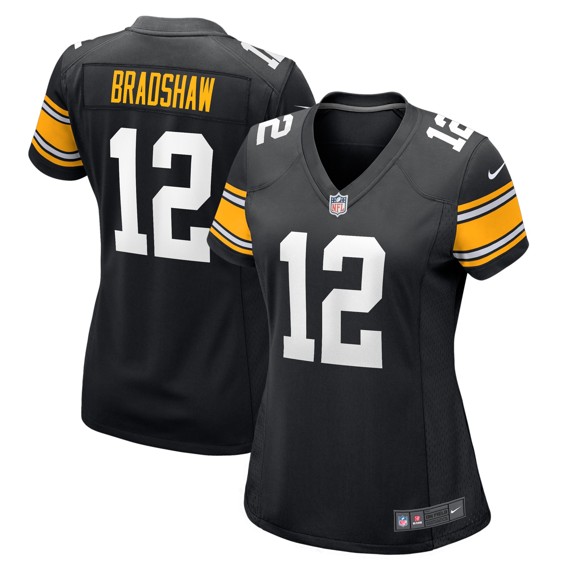 terry bradshaw pittsburgh steelers nike womens retired player jersey black clowdercats us9nx.jpg