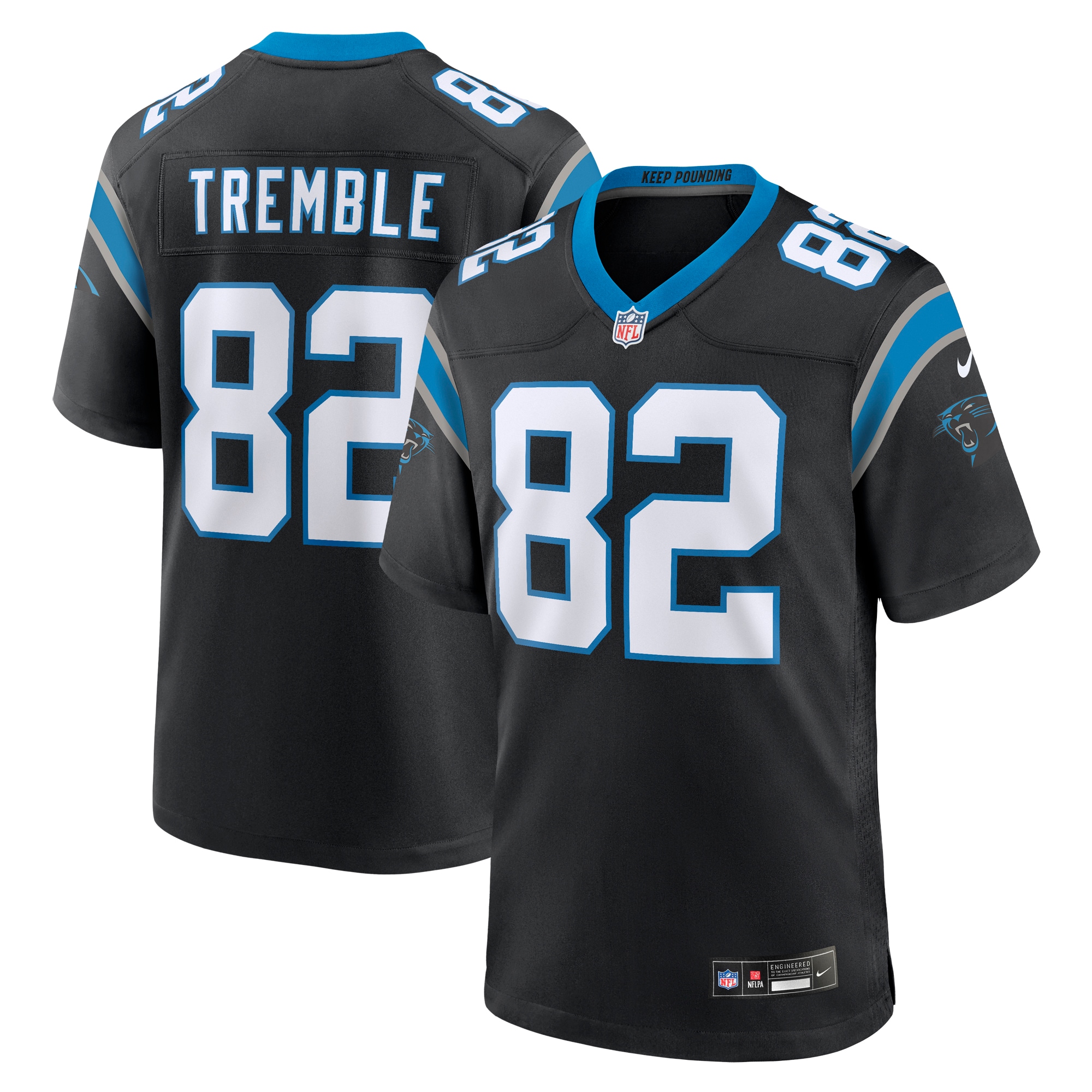 tommy tremble carolina panthers nike team game jersey black clowdercats 8hpey.jpg