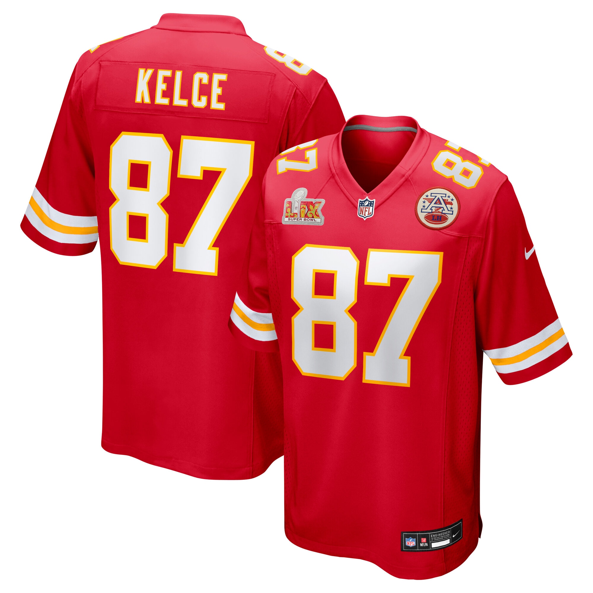 travis kelce kansas city chiefs nike super bowl lix game jersey red clowdercats rrbtb.jpg
