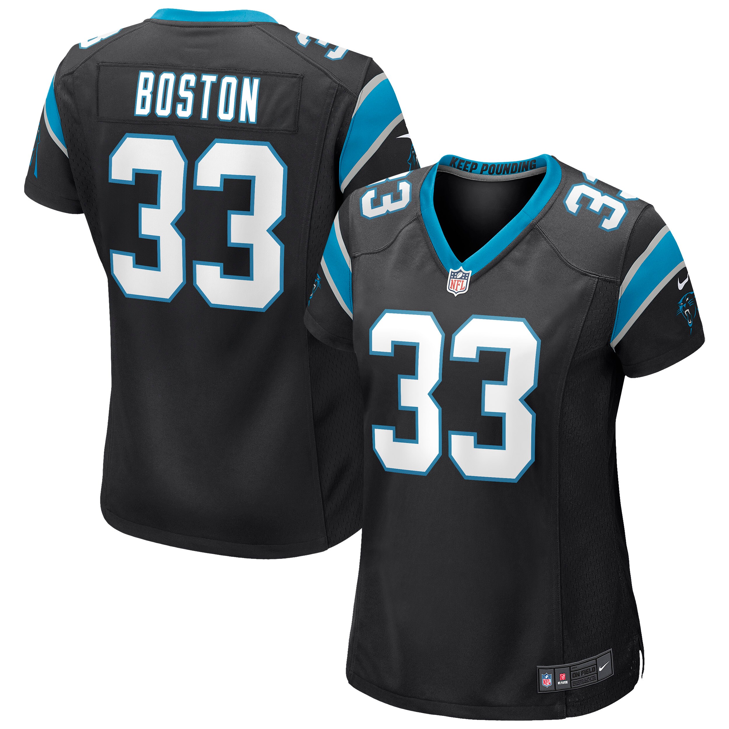 tre boston carolina panthers nike womens game jersey black clowdercats gkh7j.jpg