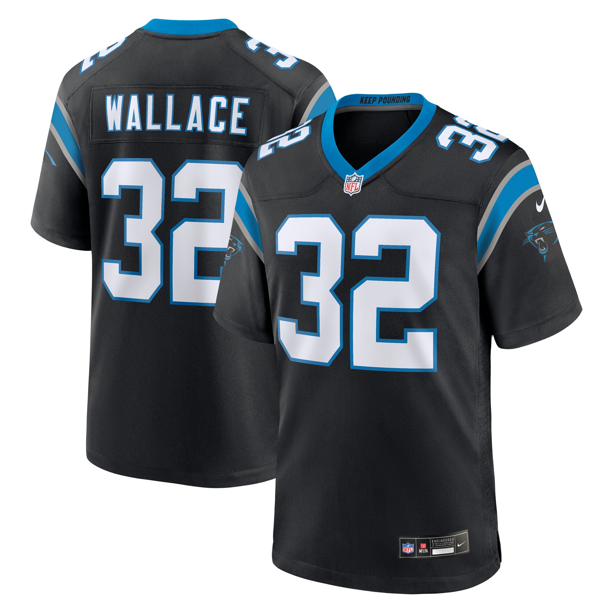 trevin wallace carolina panthers nike team game jersey black clowdercats ty9dw.jpg