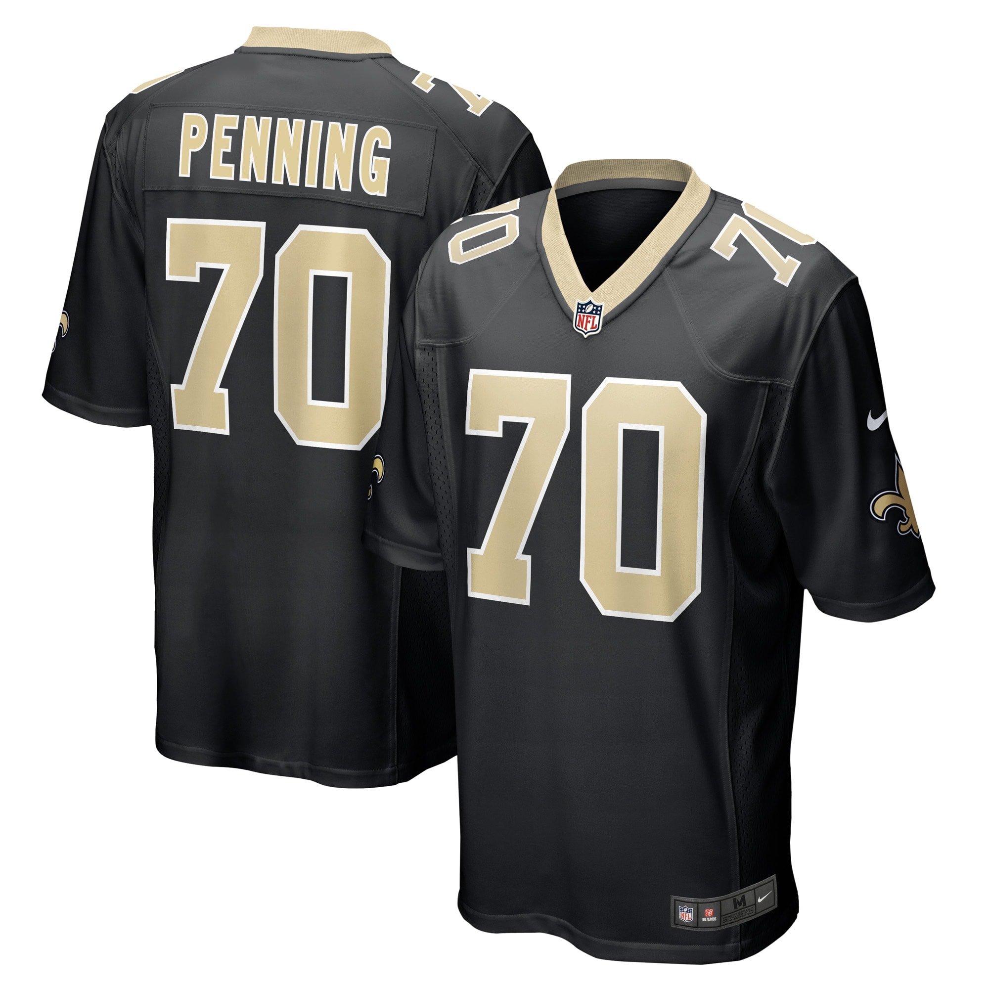 trevor penning new orleans saints nike player game jersey black clowdercats nzox2.jpg