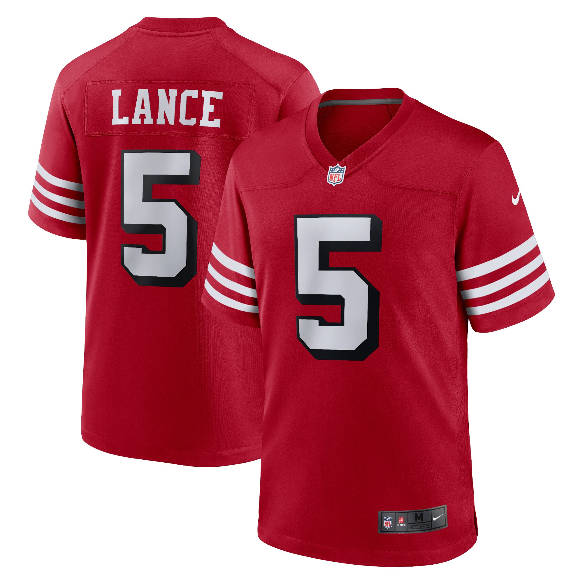 trey lance san francisco 49ers nike alternate game jersey red clowdercats x1cvj.jpg