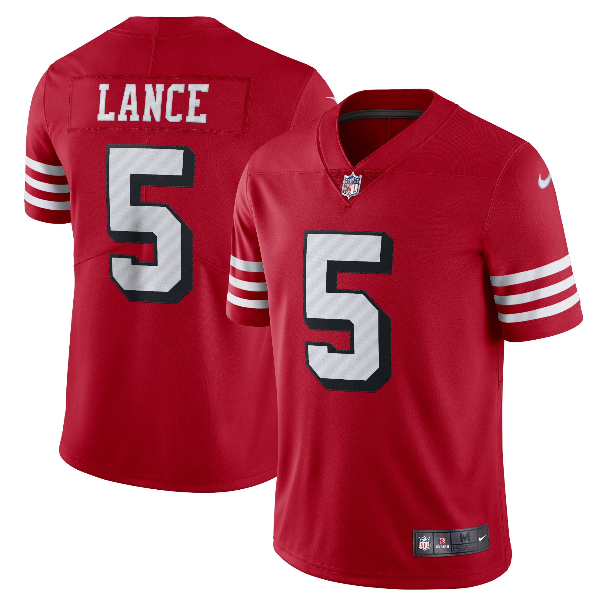 trey lance san francisco 49ers nike alternate vapor limited jersey scarlet clowdercats 5zqxi.jpg