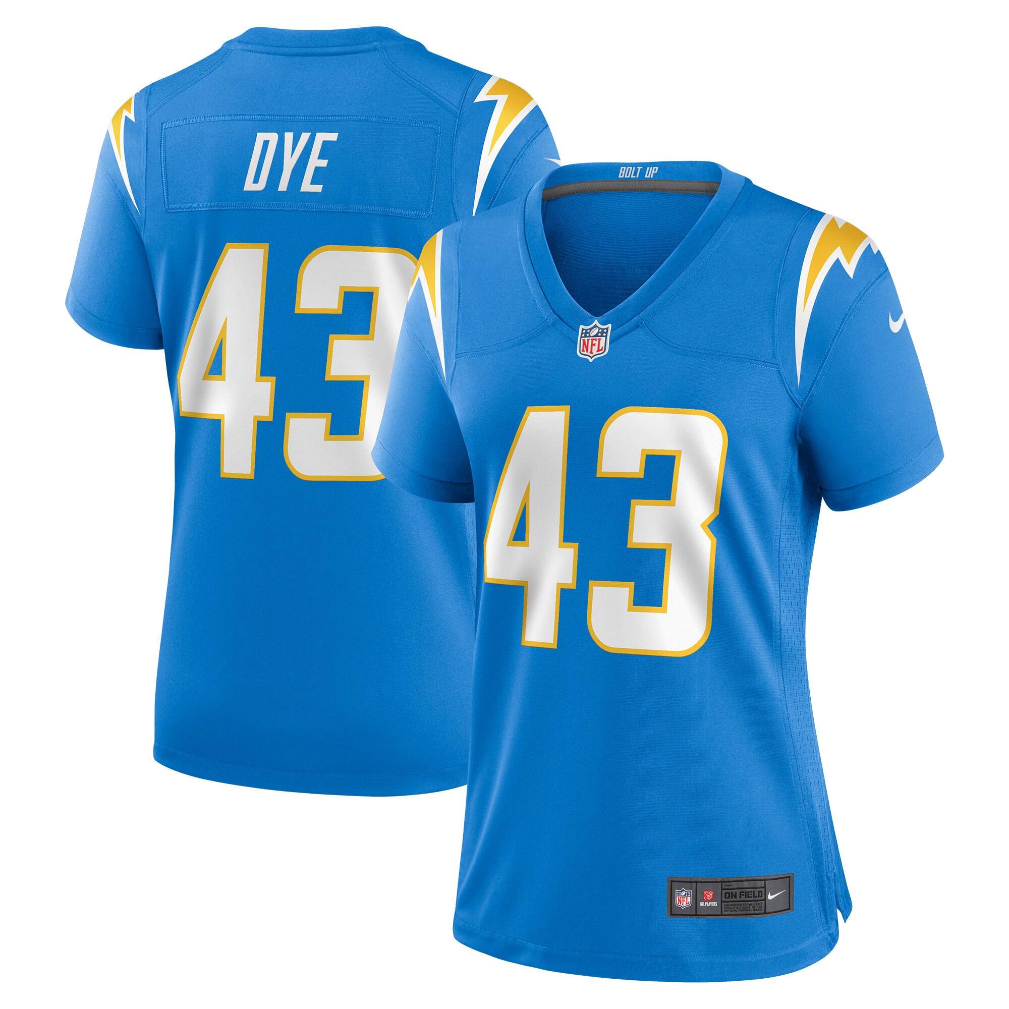 troy dye los angeles chargers nike womens game jersey powder blue clowdercats zdsdx.jpg