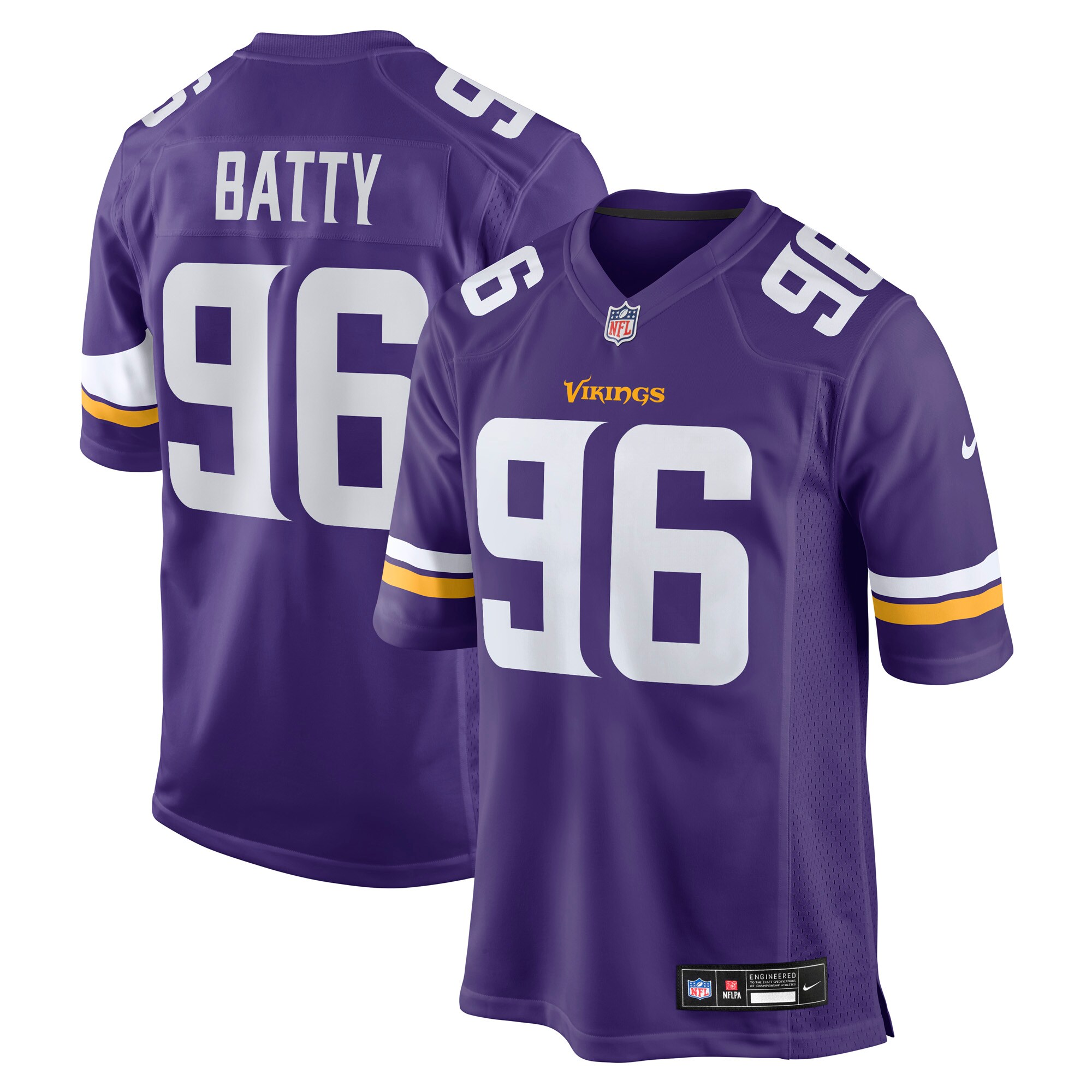 tyler batty minnesota vikings nike team game jersey purple clowdercats e2yjv.jpg
